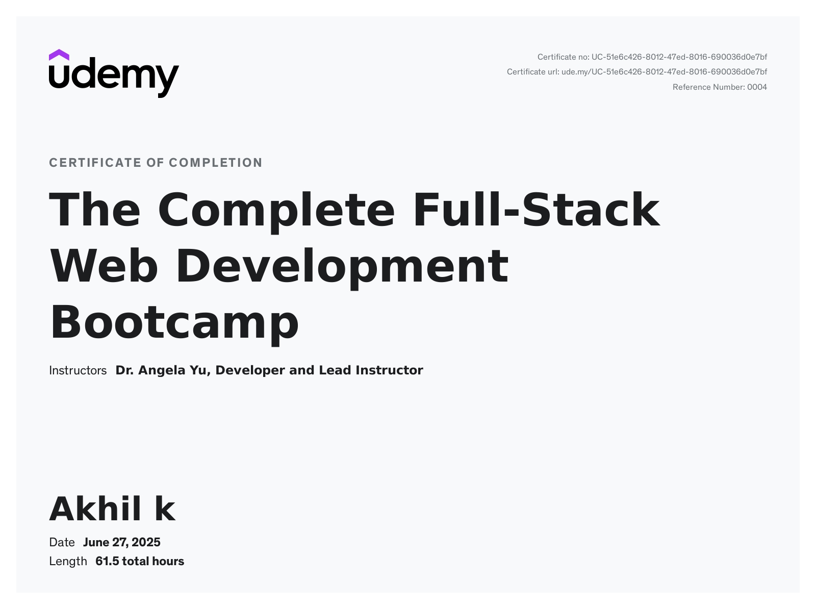 Web Development Certificate